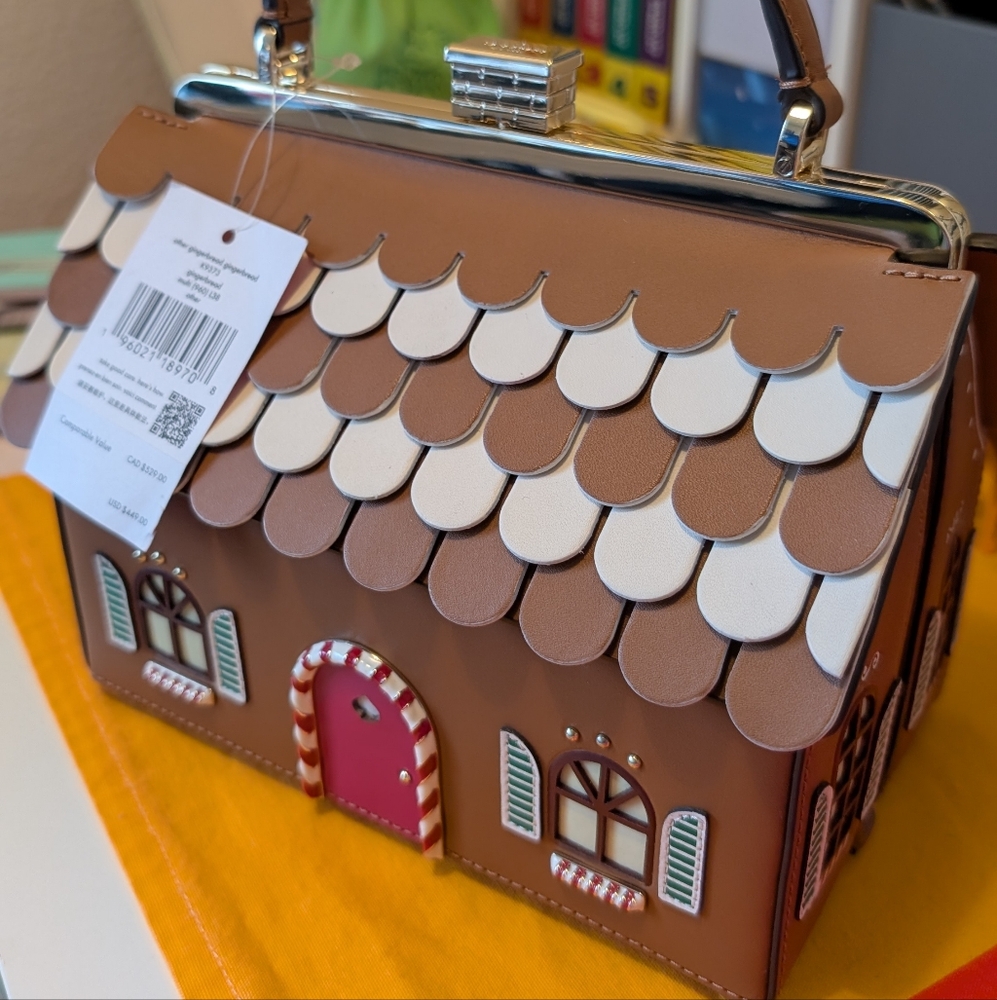 NWT Kate Spade Gingerbread House Top Handle Crossbody Bag Novelty Christmas
